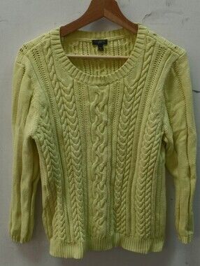 Talbots Lime Green Cable Knit Sweater